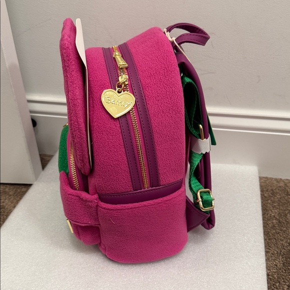 Loungefly Mattel Barney mini backpack NWT - Picture 2 of 6